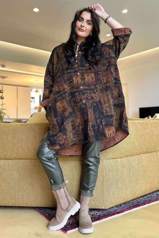 Shangri-La Longline Pocketed Shirt Jacket 1 /30 =